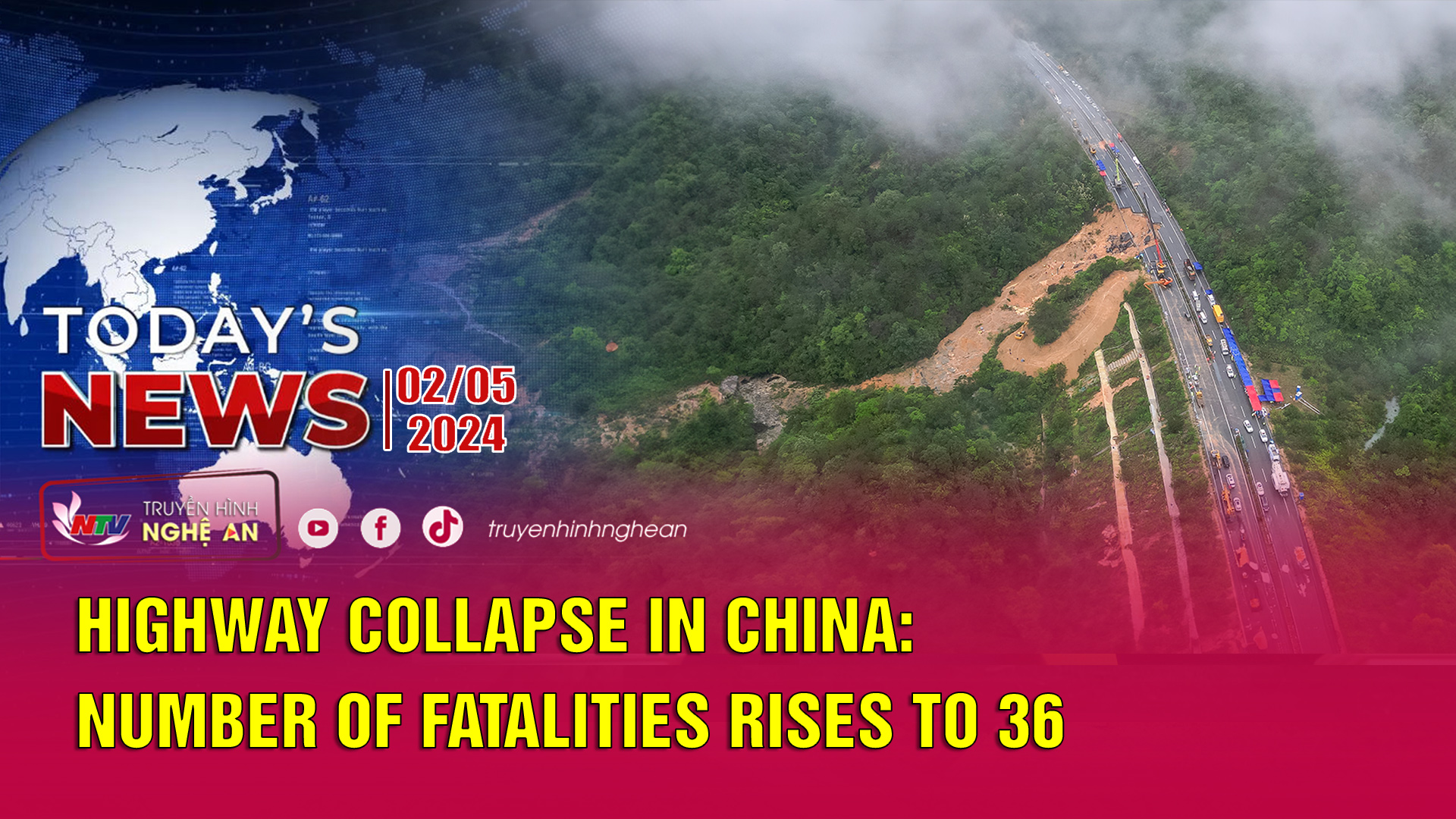 Today's News 02/05/2024: Highway collapse in China: Number of fatalities Rises to 36