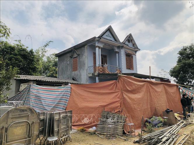 Ngôi nhà tại thôn Tân Lập xã Trung Hòa, huyện Chiêm Hóa, tỉnh Tuyên Quang nơi xảy ra vụ việc thương tâm. 