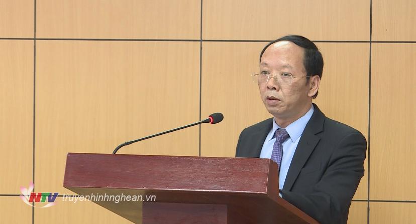 Phó Chủ tịch UBND tỉnh Bùi Thanh An phát biểu chỉ đoạ tại hội nghị.