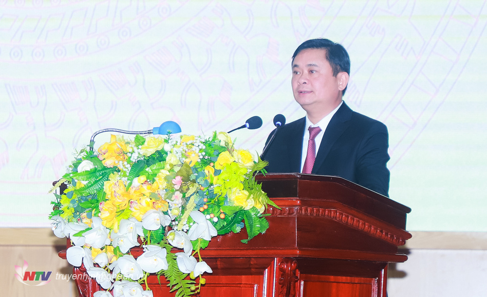 Bí thư Tỉnh ủy Thái Thanh Quý phát biểu kết luận hội nghị. 