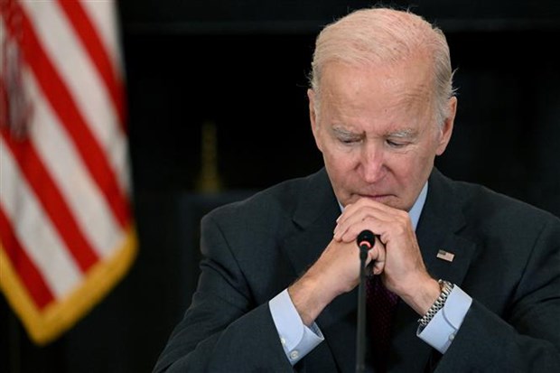 Tổng thống Mỹ Joe Biden chủ trì một cuộc họp tại Nhà Trắng ở Washington D.C., ngày 4/10/2022. (Ảnh: AFP/TTXVN)