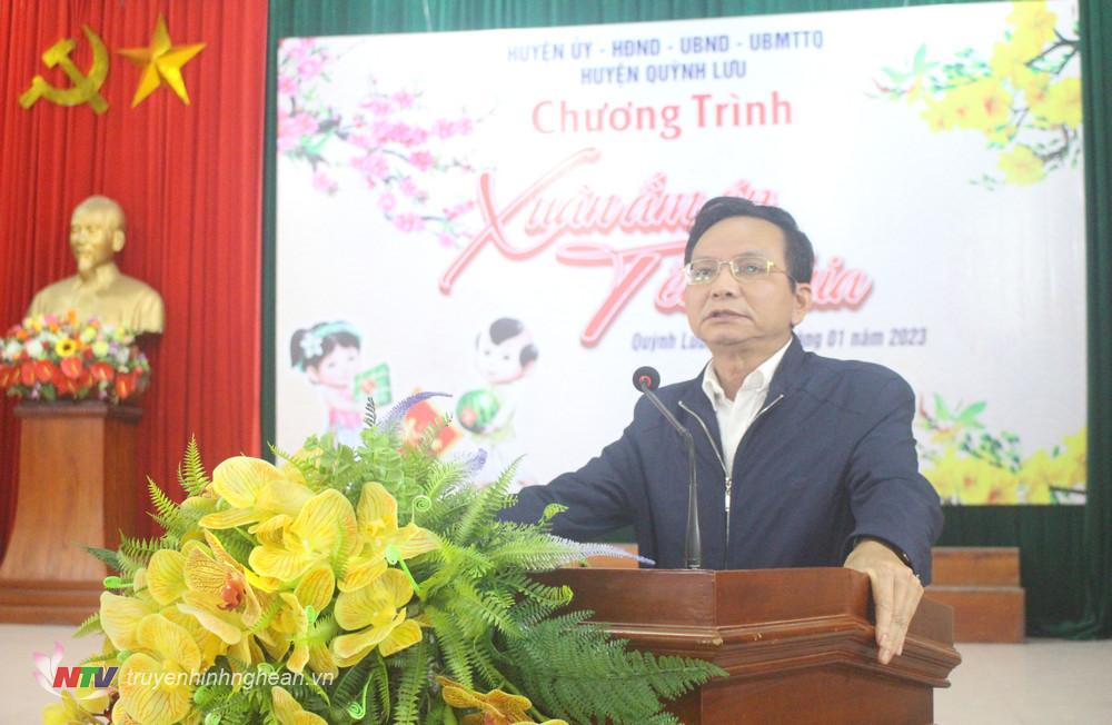 Đồng chí Hoàng Danh Lai - Bí thư Huyện ủy, Chủ tịch HĐND phát biểu tại chương trình.