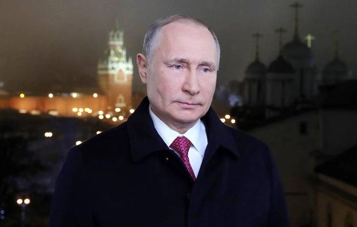 Tổng thống Nga Vladimir Putin phát biểu mừng năm mới 2024. Ảnh: Mikhail Klimentyev/VĂN PHÒNG THÔNG TIN VÀ BÁO CHÍ TỔNG THỐNG NGA/TASS