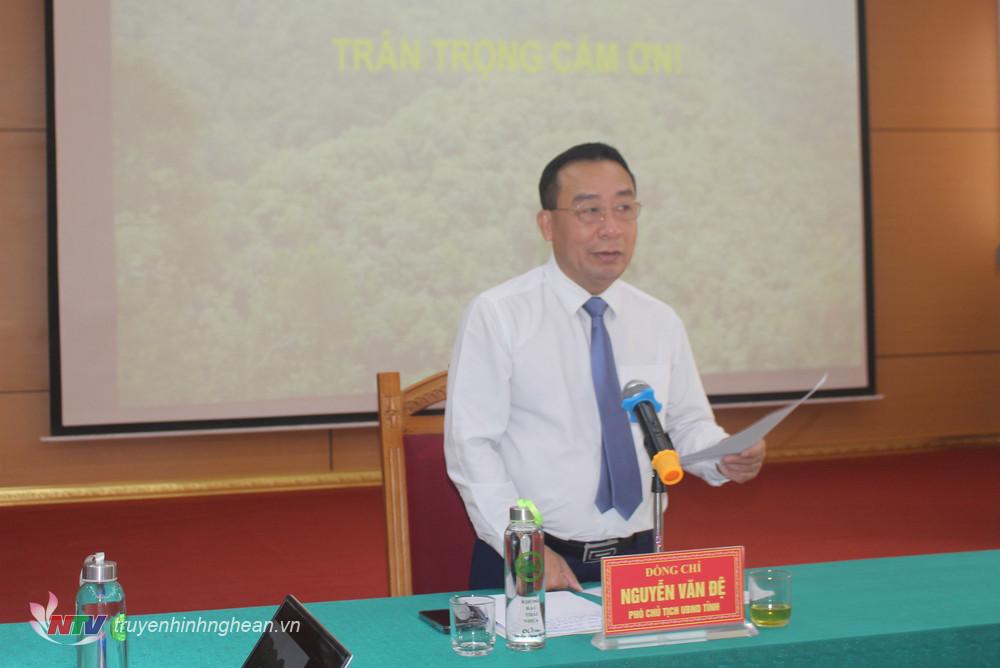 Đồng chí Nguyễn Văn Đệ- Phó Chủ tịch UBND tỉnh phát biểu kết luận hội nghị.