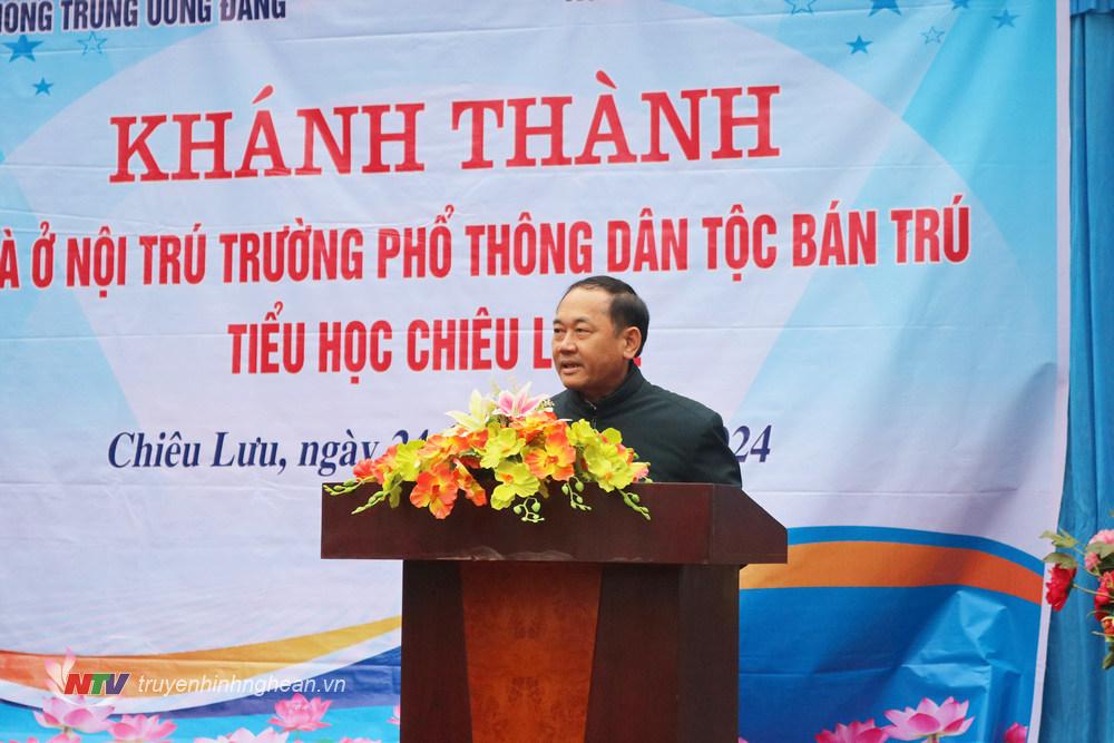 Đồng chí Đỗ Văn Chiến, Phó vụ trưởng Vụ địa phương 1, Phó Chủ tịch Công đoàn Văn phòng Trung ương Đảng, phát biểu tại lễ khánh thành.