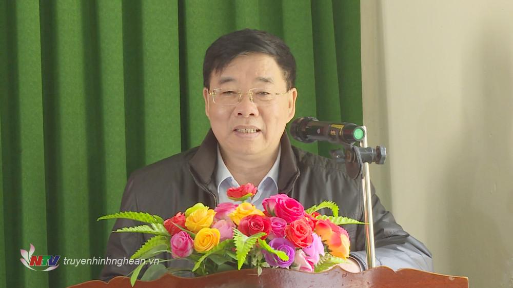 Phó Bí thư Thường trực Tỉnh ủy Nguyễn Văn Thông phát biểu chúc Tết.