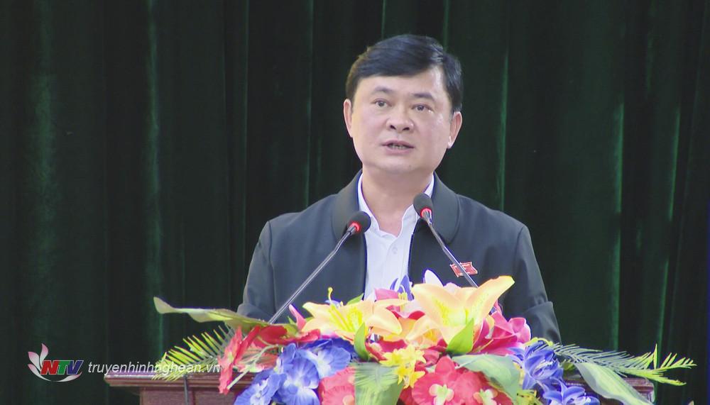 Bí thư Tỉnh ủy, Trưởng đoàn ĐBQH tỉnh Thái Thanh Quý phát biểu tiếp thu, trả lời các kiến nghị của cử tri.