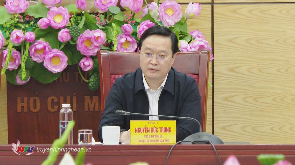 Đồng chí Nguyễn Đức Trung - Phó Bí thư Tỉnh uỷ, Chủ tịch UBND tỉnh chủ trì tại điểm cầu Nghệ An