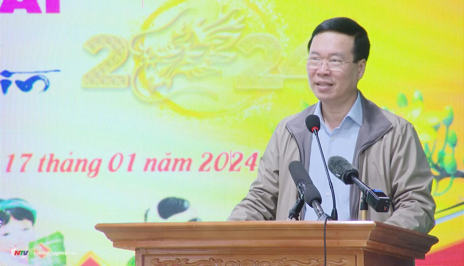Chủ tịch nước Nguyễn Văn Thưởng phát biểu tại chương trình.
