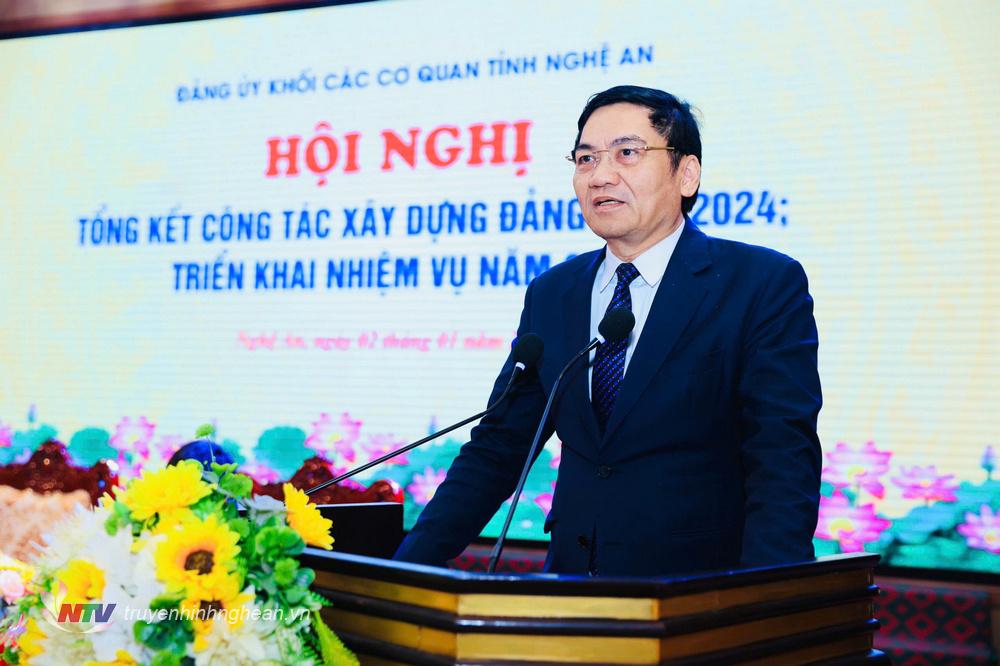 Đồng chí Hoàng Nghĩa Hiếu - Phó Bí thư Thường trực Tỉnh uỷ, Chủ tich HĐND tỉnh phát biểu chỉ đạo tại hội nghị.