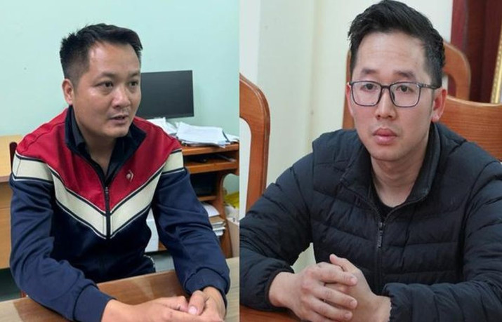 Nguyễn Văn Chung và Lê Hữu Minh tại cơ quan điều tra.