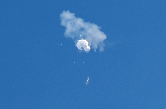 Mỹ bắn hạ khinh khí cầu do thám Trung Quốc ngày 4-2. Nguồn: internet