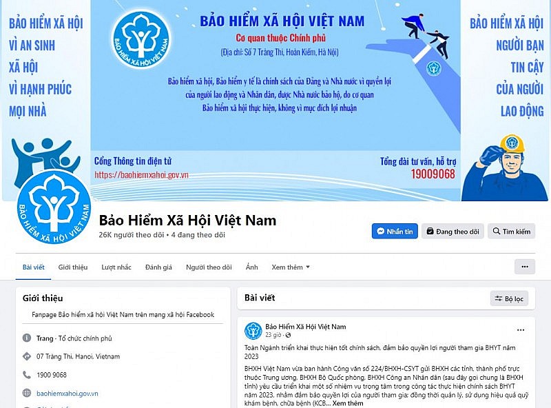 Hiện có một số đối tượng giả danh Fanpage Facebook của Bảo hiểm Xã hội Việt Nam để lừa đảo