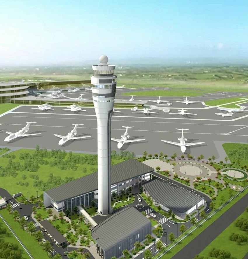 Phối cảnh Đài quan sát không lưu sân bay quốc tế Long Thành. 