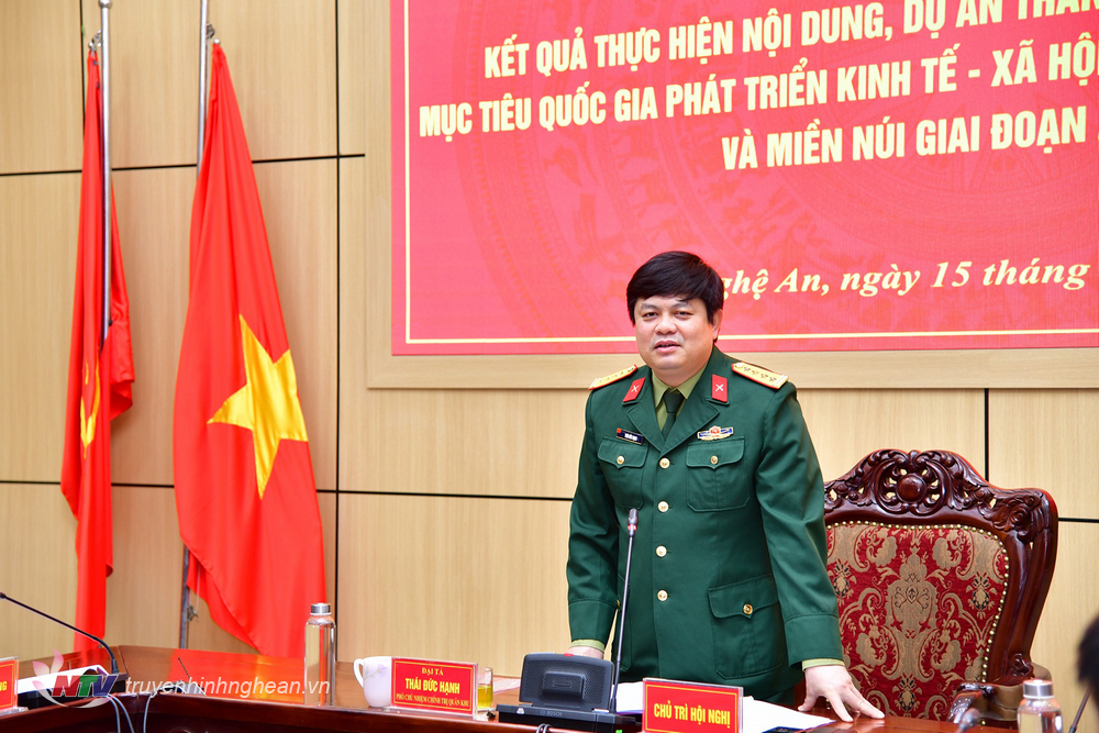 Đại tá Thái Đức Hạnh Phó Chủ nhiệm Chính trị Quân khu kết luận buổi kiểm tra.