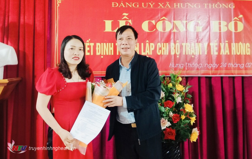 Đồng chí Nguyễn Thị Hải - Trạm trưởng Trạm Y tế xã được chỉ định giữ chức vụ Bí thư Chi bộ.