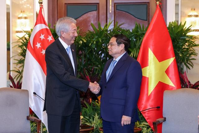 Thủ tướng Phạm Minh Chính tiếp Bộ trưởng cao cấp kiêm Bộ trưởng điều phối an ninh quốc gia Singapore Tiêu Chí Hiền