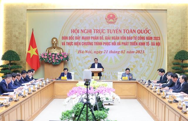 Thủ tướng Phạm Minh Chính chủ trì Hội nghị trực tuyến toàn quốc đôn đốc đẩy mạnh phân bổ, giải ngân vốn đầu tư công và thực hiện Chương trình phục hồi và phát triển kinh tế - xã hội 