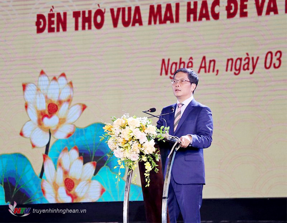 Đồng chí Trần Tuấn Anh - Uỷ viên Bộ Chính trị, Trưởng Ban Kinh tế Trung ương phát biểu tại buổi lễ.