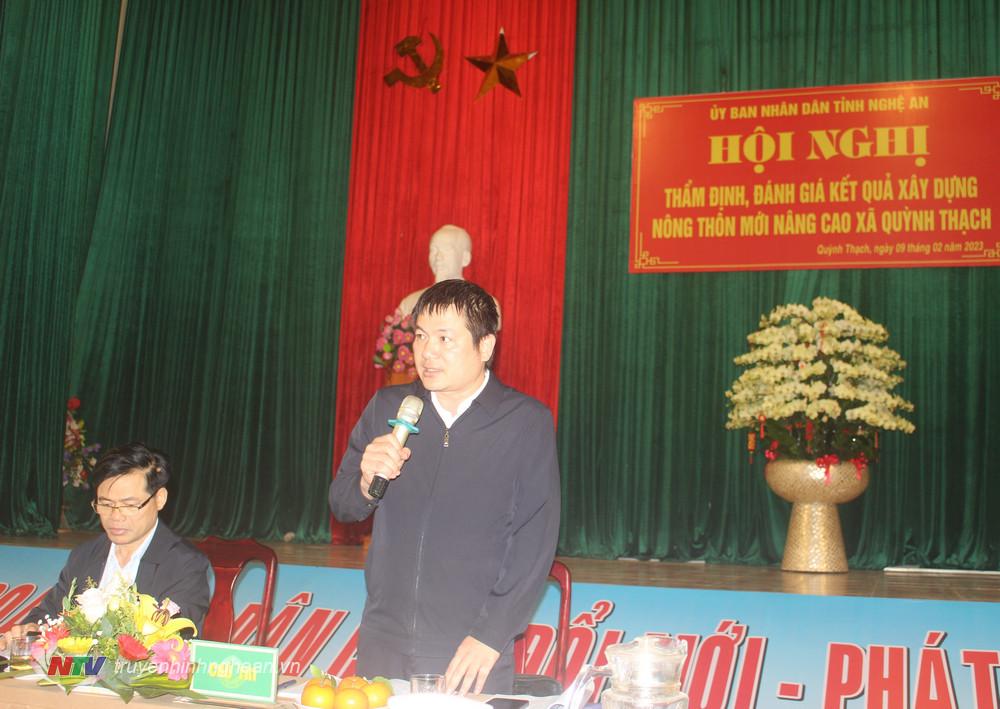 Đồng chí Hồ Phi Triều - Phó Giám đốc Sở NN&PTNN tỉnh phát biểu kết luận cuộc làm việc.