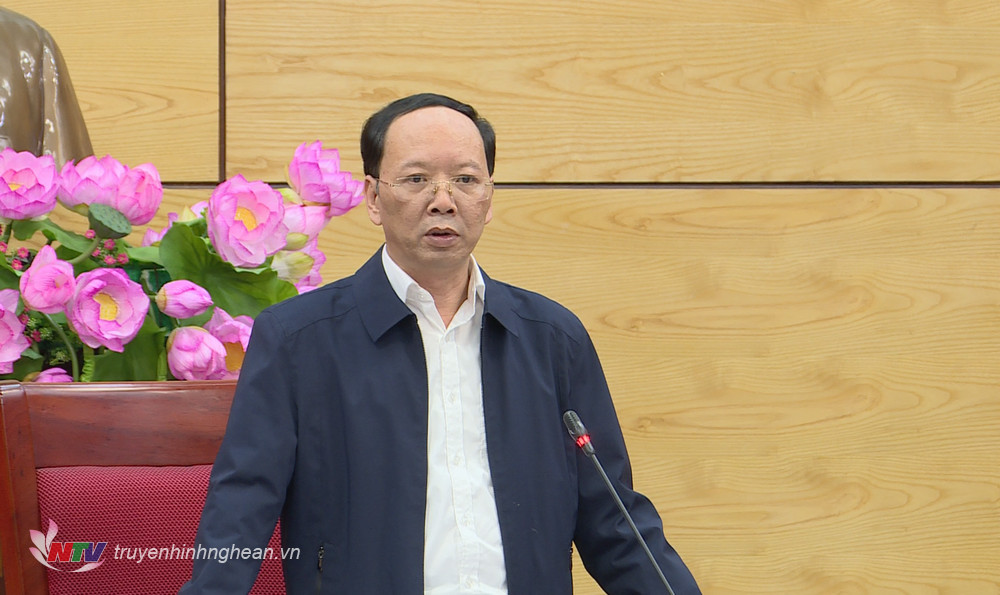 Phó Chủ tịch UBND tỉnh Bùi Thanh An phát biểu kết luận cuộc họp.