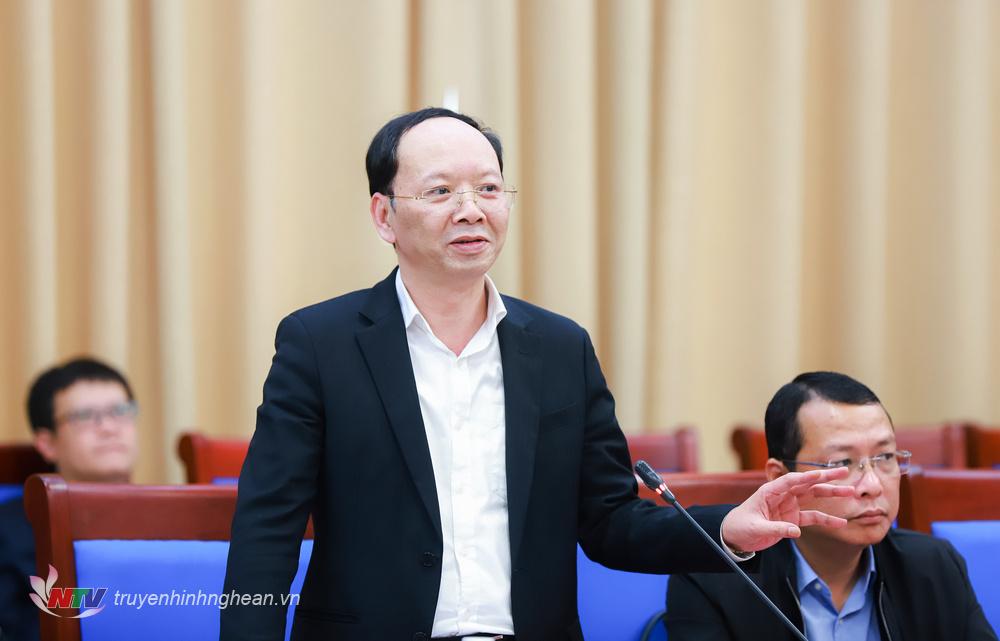 Phó Chủ tịch UBND tỉnh Bùi Thanh An phát biểu tại cuộc làm việc.