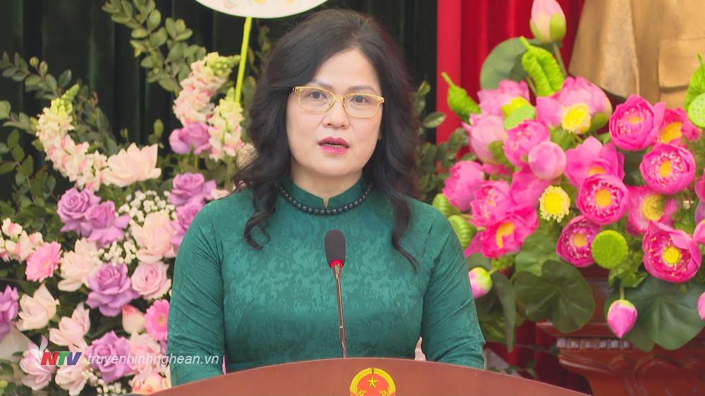 Tân Thứ trưởng Nguyễn Thị Kim Chi phát biểu nhận nhiệm vụ