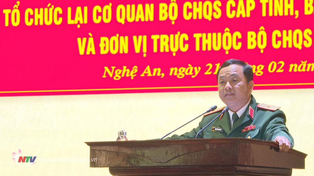 Thiếu tướng Nguyễn Ngọc Hà - Phó Tư lệnh Quân khu 4 phát biểu chỉ đạo tại lễ công bố.