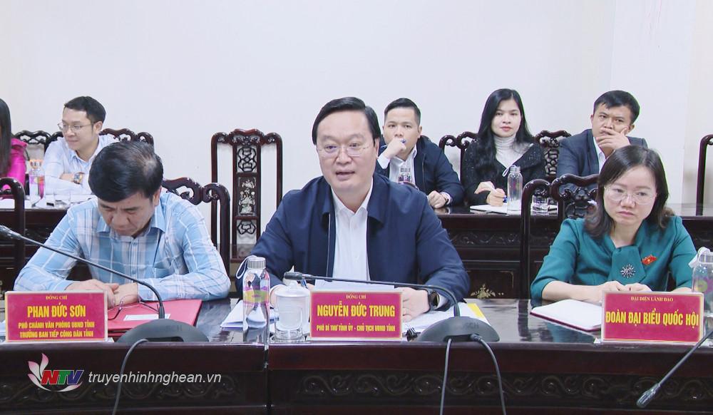 Chủ tịch UBND tỉnh Nguyễn Đức Trung phát biểu kết luận buổi tiếp công dân.