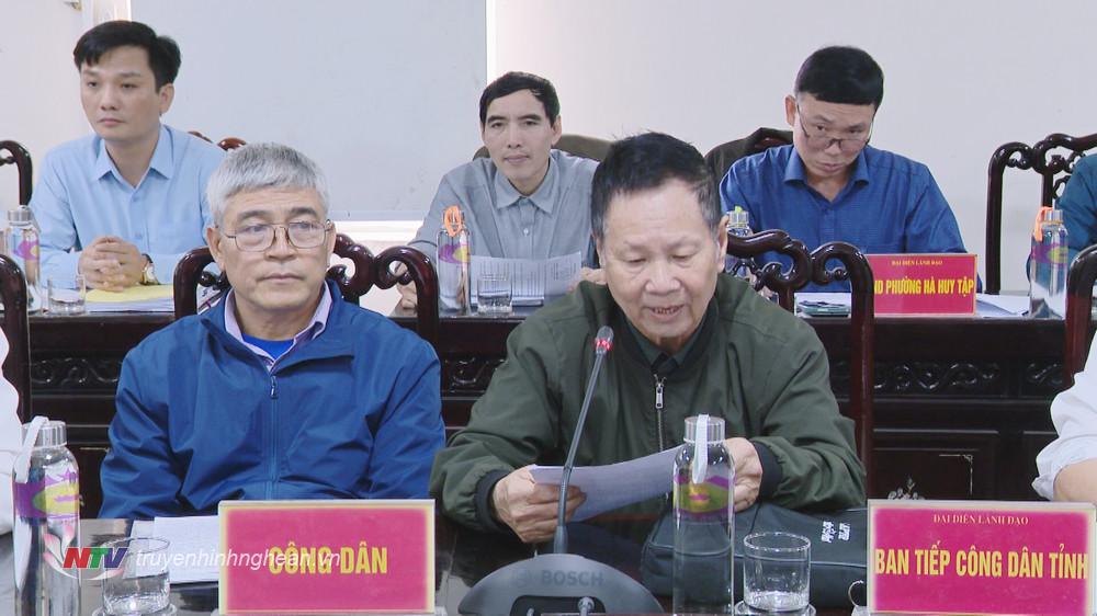 2 công dân Nguyễn Văn Kỳ và Thái Khắc Hoa trình bày nội dung khiếu nại và kiến nghị. 