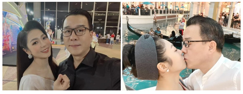 Vua cá koi Thắng Ngô và ca sĩ Hà Thanh Xuân thường chia sẻ ảnh tình cảm trên mạng xã hội. Ảnh: FBNV.