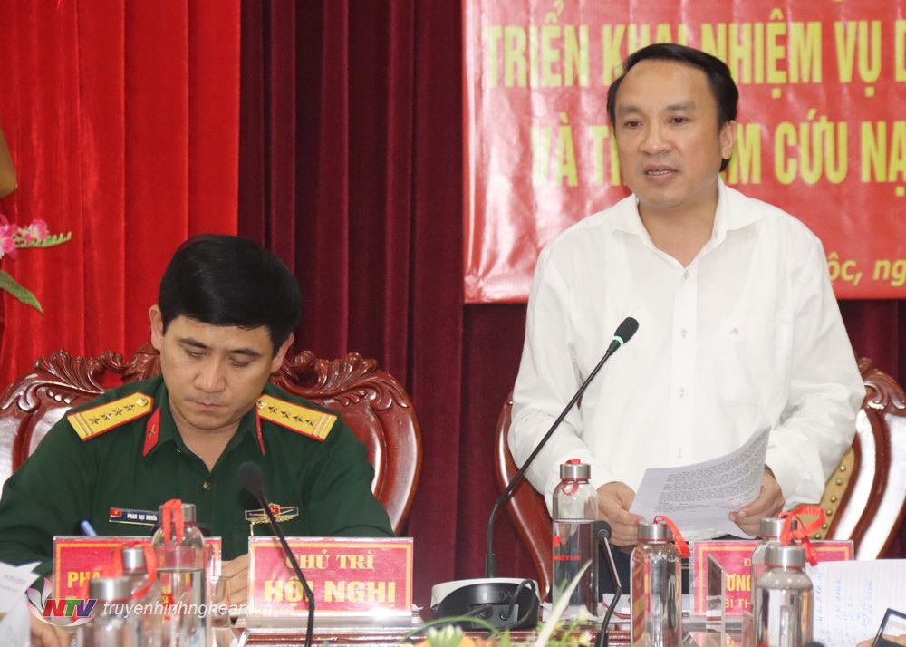  Đồng chí Dương Đinh Chỉnh, Bí thư Huyện Ủy huyện Nghi Lộc phát biểu tại buổi giao nhiệm vụ