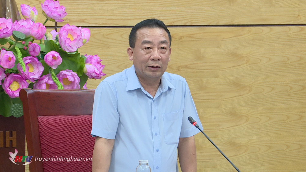 Phó Chủ tịch UBND tỉnh Nguyễn Văn Đệ phát biểu tại cuộc họp.