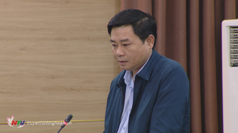 Đồng chí Hồ Lê Ngọc - Ủy viên Ban Thường vụ, Trưởng ban Nội chính Tỉnh ủy phát biểu tại cuộc làm việc.