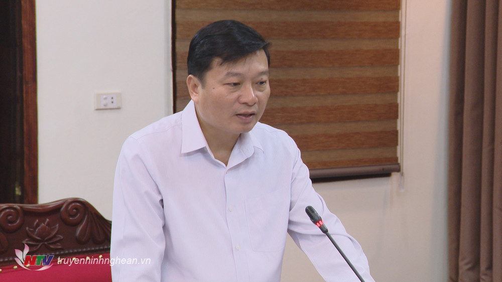 Đồng chí Lê Hồng Vinh - Ủy viên Ban Thường vụ Tỉnh ủy, Phó Chủ tịch Thường trực UBND tỉnh phát biểu tại cuộc làm việc. 