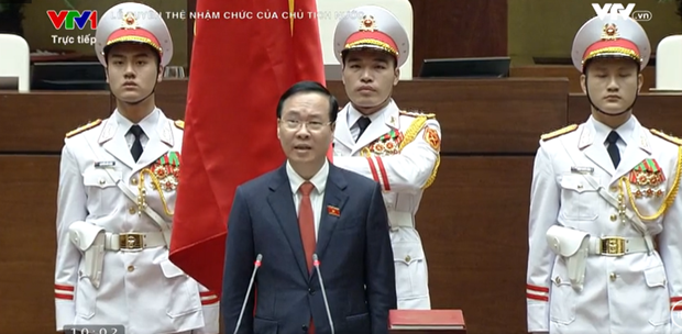 Chủ tịch nước Cộng hòa xã hội chủ nghĩa Việt Nam nhiệm kỳ 2021-2026 Võ Văn Thưởng Tuyên thệ.