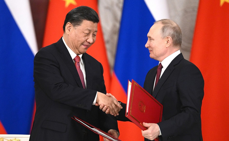 Chủ tịch Trung Quốc Tập Cận Bình và Tổng thống Nga Vladimir Putin đã cùng ký và công bố tuyên bố chung. Ảnh: Điện Kremlin