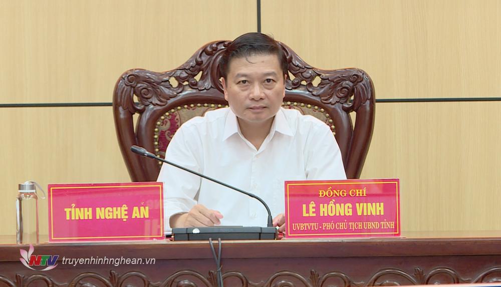 Đồng chí Lê Hồng Vinh - Uỷ viên BTV Tỉnh uỷ, Phó Chủ tịch Thường trực UBND tỉnh chủ trì điểm cầu Nghệ An.