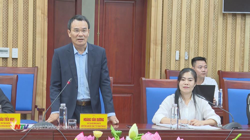 Chủ tịch HĐQT kiêm Tổng giám đốc Công ty CP Hoàng Thịnh Đạt phát biểu tại buổi lễ.