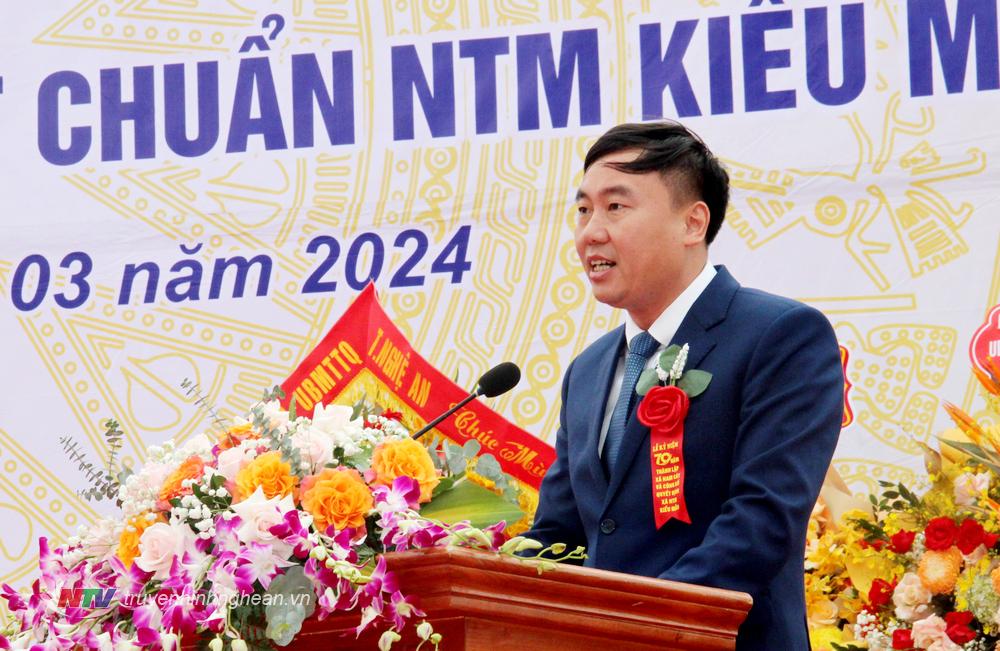 Chủ tịch UBND xã Nam Cát Lê Công Nam phát biểu khai mạc