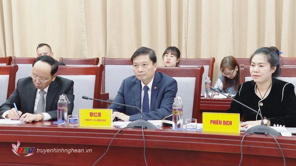 Lãnh đạo tỉnh Nghệ An tại cuộc làm việc.
