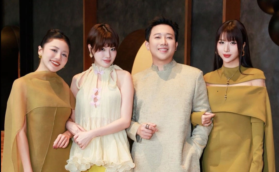 Đạo diễn Trấn Thành bên các diễn viên phim Thỏ ơi, tác phẩm dẫn đầu doanh thu phòng vé mùa phim Tết 2026.