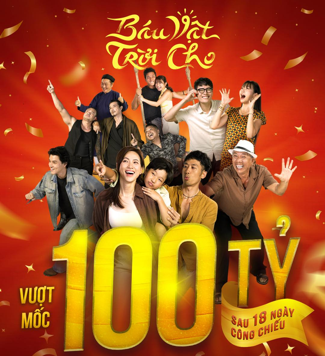 Phim Báu vật trời cho có sự góp mặt của cặp đôi Phương Anh Đào - Tuấn Trần vượt mốc 100 tỷ đồng. Ảnh: NSX