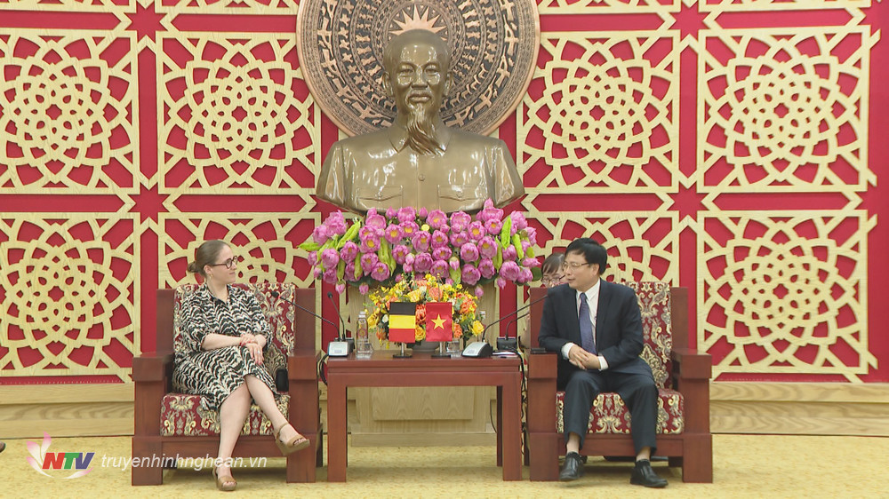Đồng chí Bùi Đình Long – Phó Chủ tịch UBND tỉnh tiếp đoàn công tác của Vương quốc Bỉ đến thăm, làm việc tại tỉnh Nghệ An. 