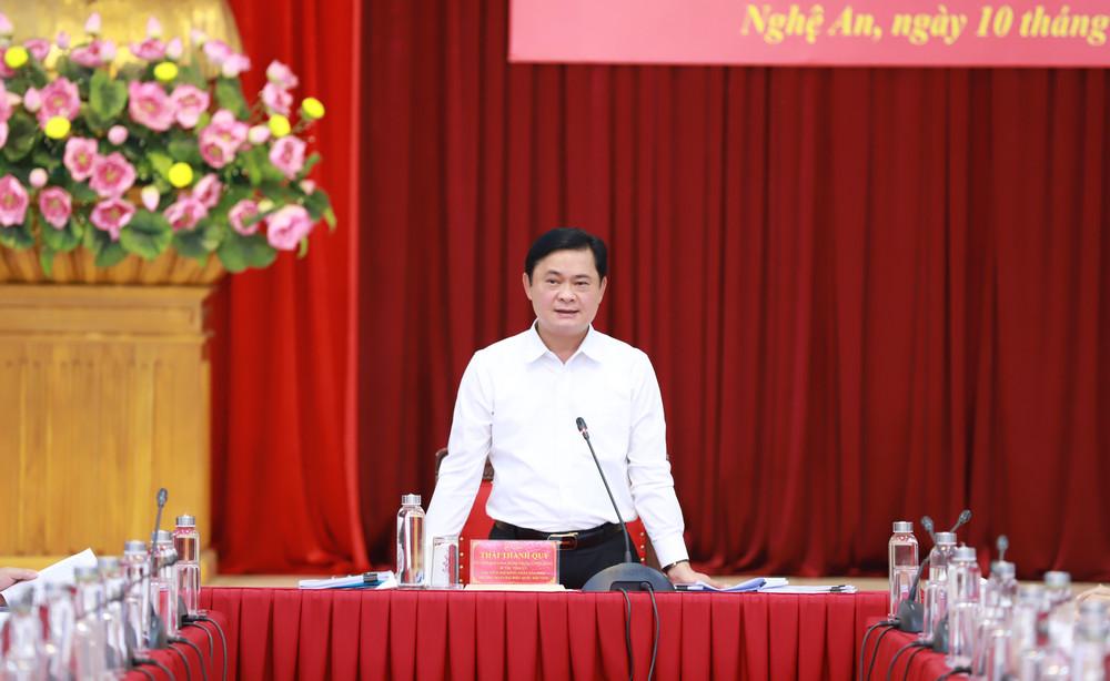 Bí thư Tỉnh ủy Nghệ An Thái Thanh Quý phát biểu kết luận tại hội nghị.