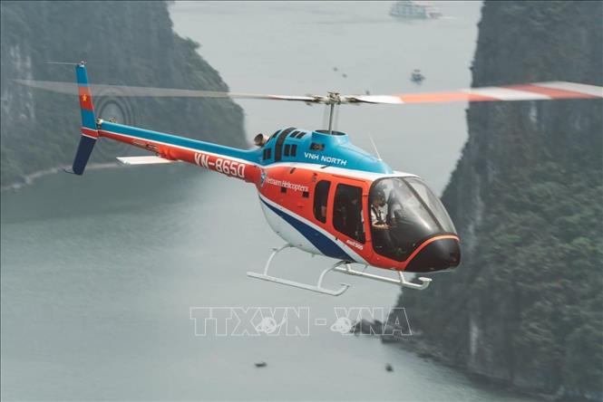 Máy bay trực thăng Máy bay Bell-505 thuộc Công ty Trực thăng Miền Bắc thuộc Tổng Công ty Trực thăng Việt Nam (Binh đoàn 18). 