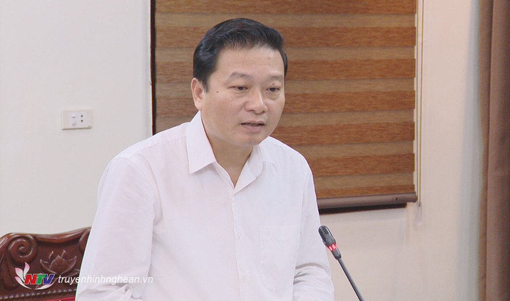 Phó Chủ tịch Thường trực UBND tỉnh Lê Hồng Vinh phát biểu tại hội nghị.