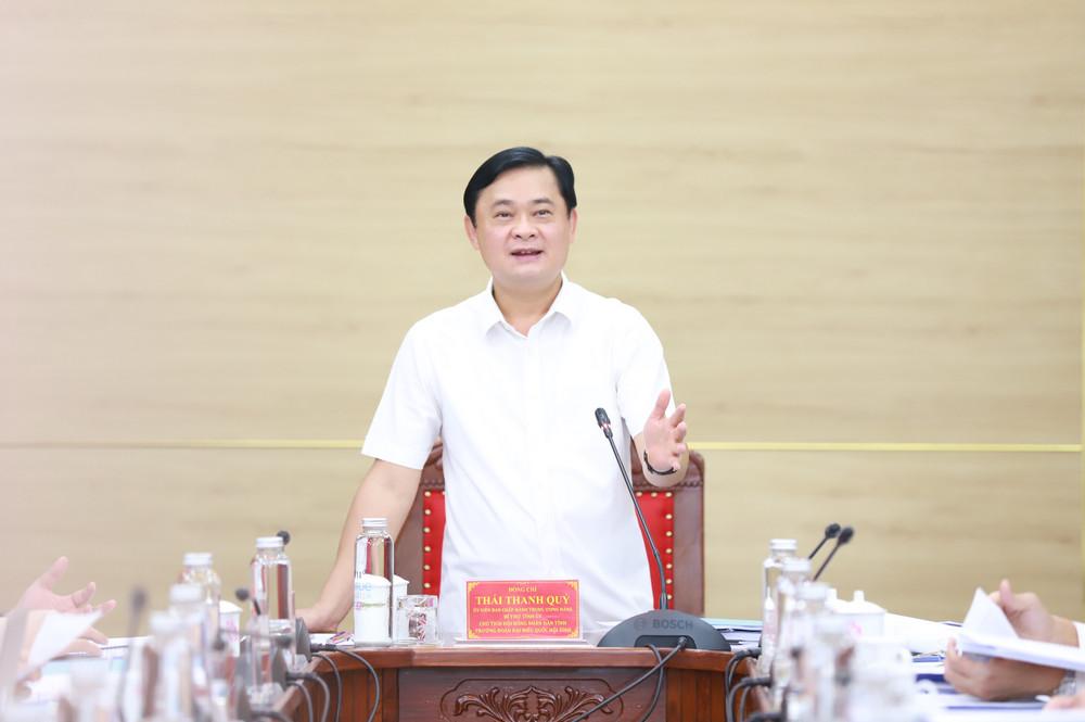 Bí thư Tỉnh uỷ Thái Thanh Quý phát biểu kết luận phiên họp.