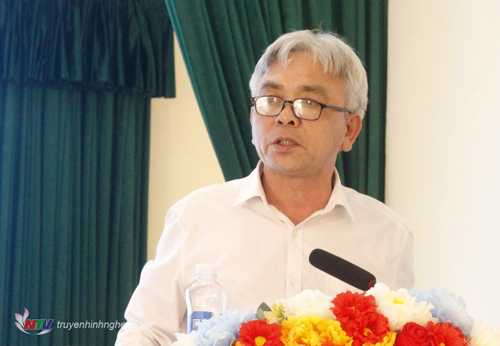 Ông Hồ Sỹ Quảng – Chủ tịch HĐQT kiêm giám đốc  HTX NN&DV Thọ Thành nêu một số khó khăn thực hiện tín dụng nội bộ.