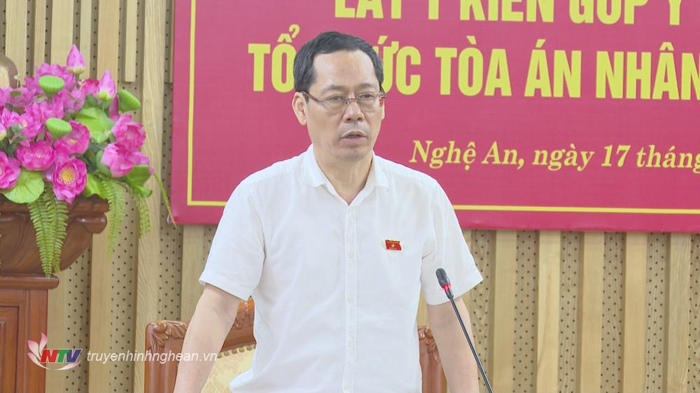 Ông Trần Nhật Minh - Đại biểu Quốc hội chuyên trách phát biểu tại hội nghị.